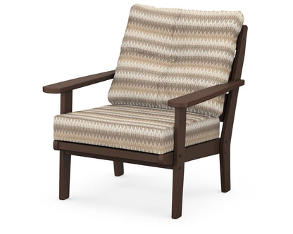 POLYWOOD® Lakeside Deep Seating Chair in Mahogany / Valley Dune
