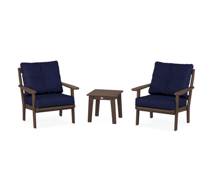 POLYWOOD® Mission 3-Piece Deep Seating Set in Mahogany / Navy