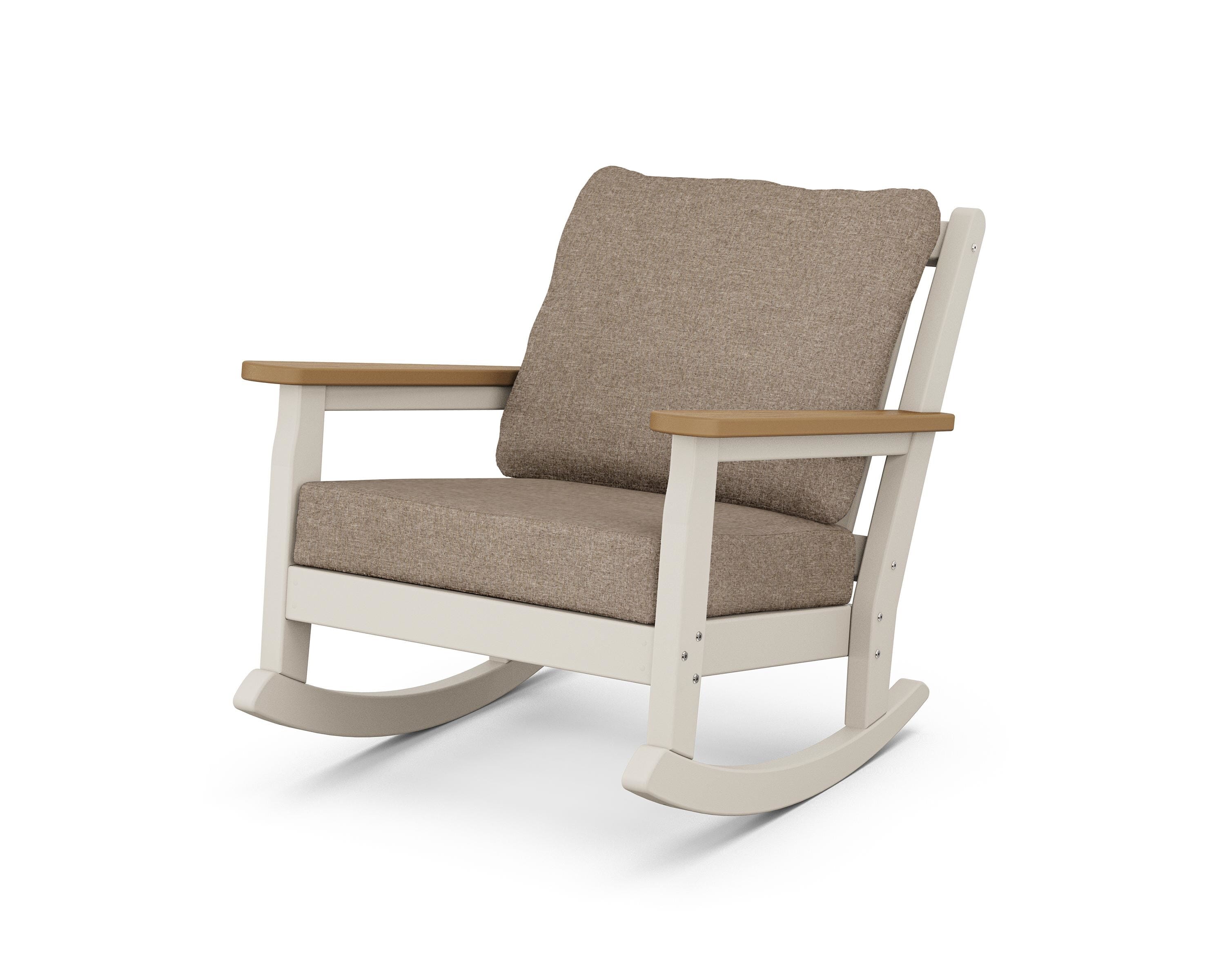 POLYWOOD® Chippendale Deep Seating Rocking Chair in Sand / Natural / Spiced Burlap