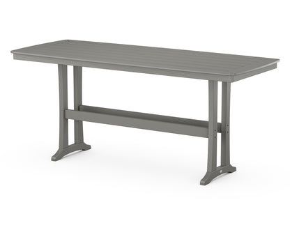 POLYWOOD® Nautical Trestle 39" x 97" Bar Table in Slate Grey