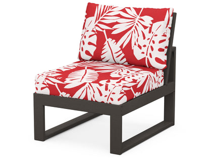 Unbranded Modular Armless Chair in Vintage Coffee / Leaf Crimson