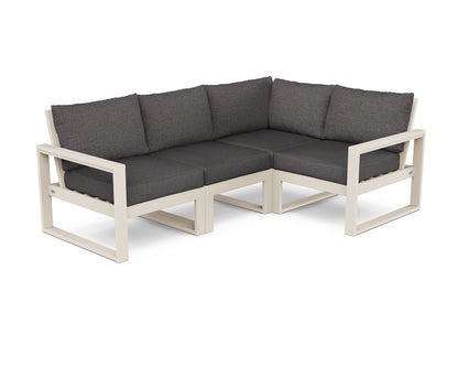 POLYWOOD® EDGE 4-Piece Modular Deep Seating Set in Sand / Ash Charcoal