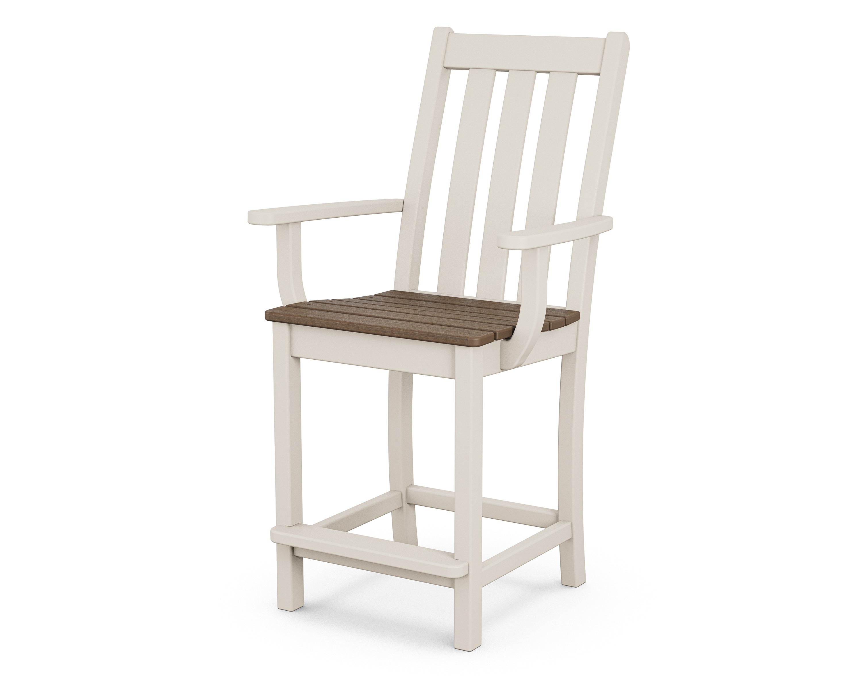 POLYWOOD® Vineyard Counter Arm Chair in Sand / Kona
