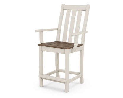 POLYWOOD® Vineyard Counter Arm Chair in Sand / Kona