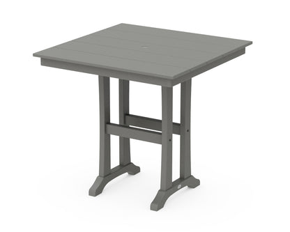 POLYWOOD® Farmhouse Trestle 37" Counter Table in Slate Grey