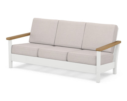 POLYWOOD® Harbour Deep Seating Sofa in White / Natural / Dune Burlap