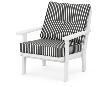 POLYWOOD® Lakeside Deep Seating Chair in White / Shore Classic