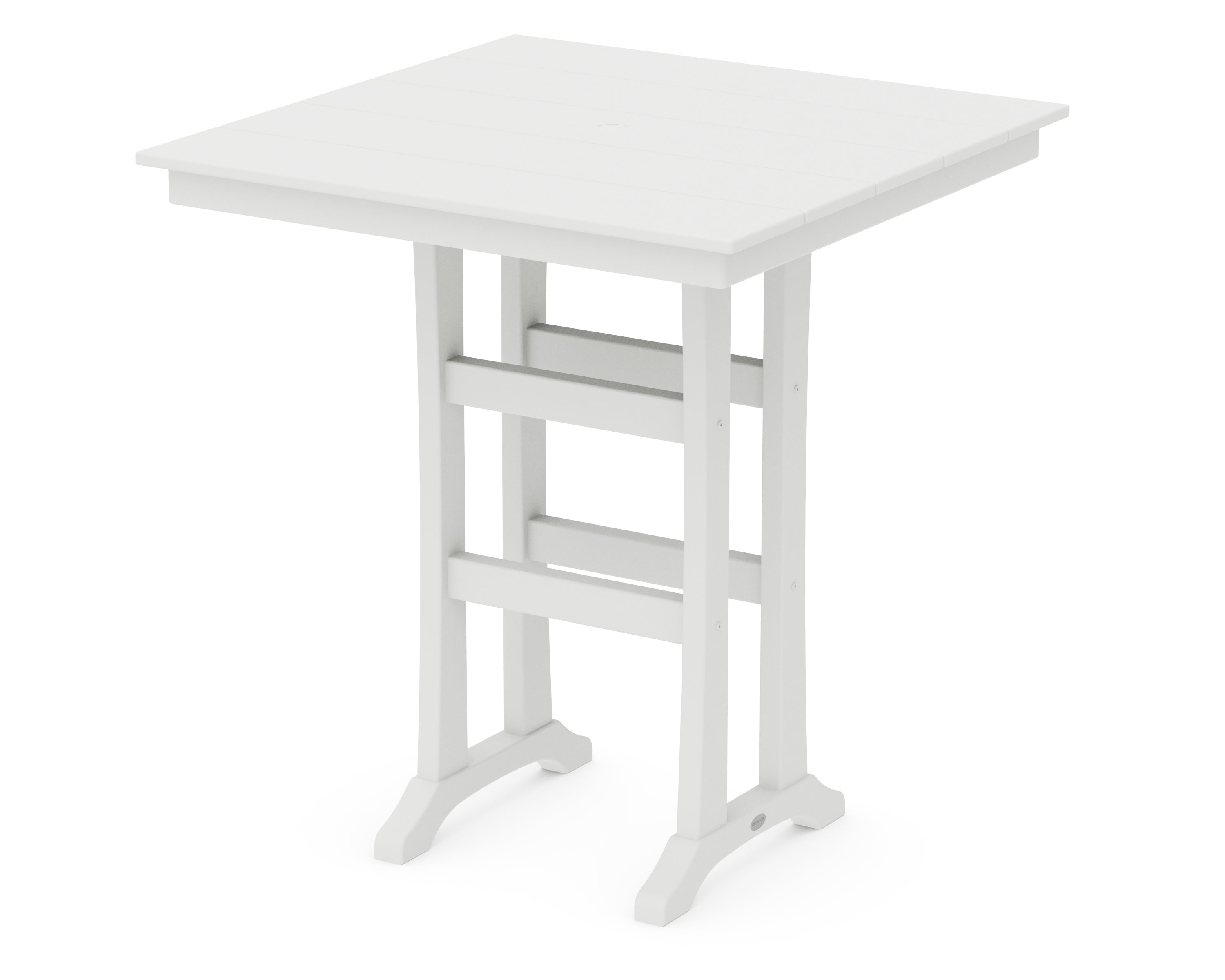 POLYWOOD® Farmhouse Trestle 37" Bar Table in White
