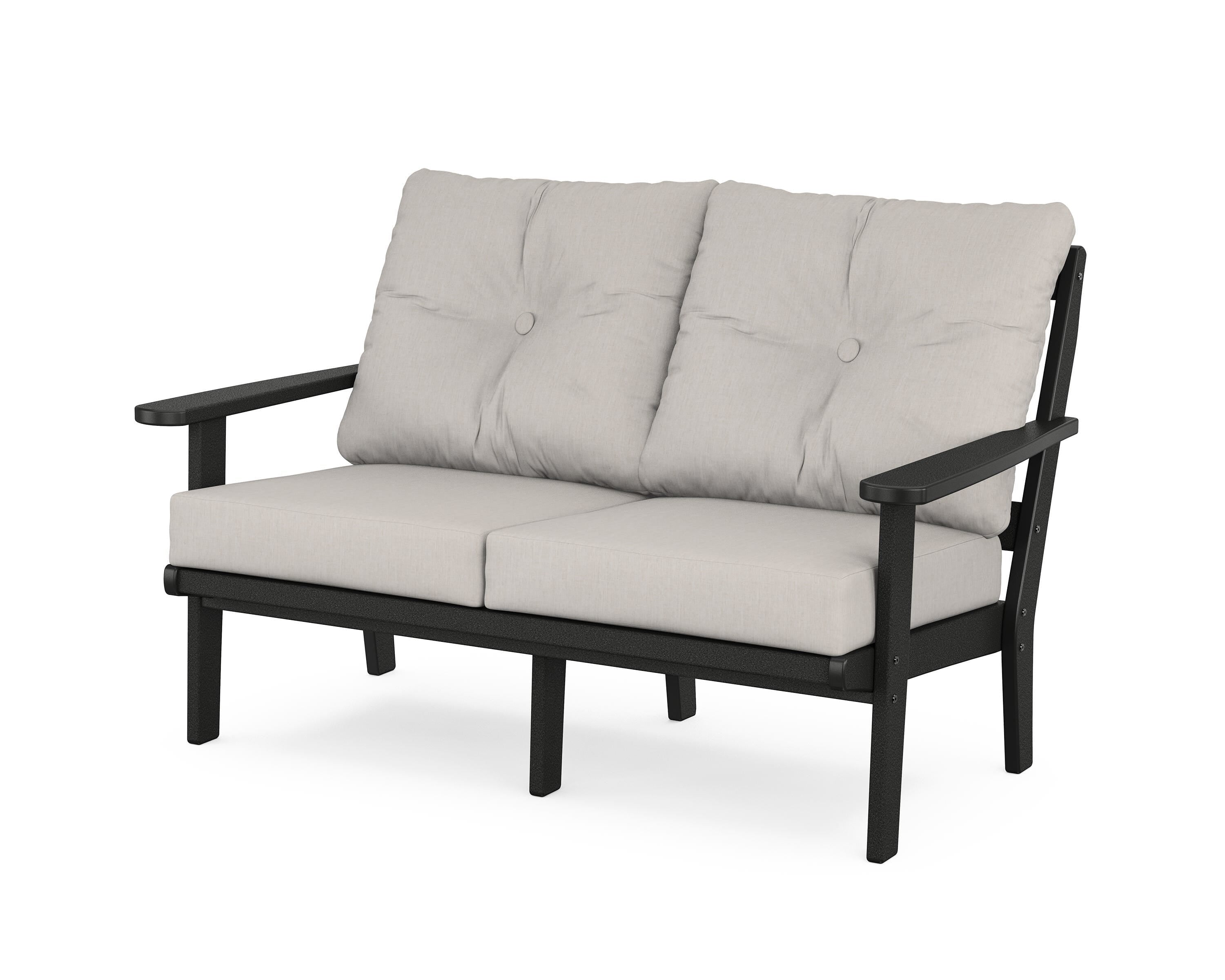 POLYWOOD® Mission Deep Seating Loveseat in Black / Cast Ash