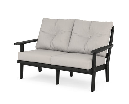 POLYWOOD® Mission Deep Seating Loveseat in Black / Cast Ash