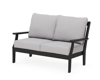 POLYWOOD® Braxton Deep Seating Loveseat in Black / Granite
