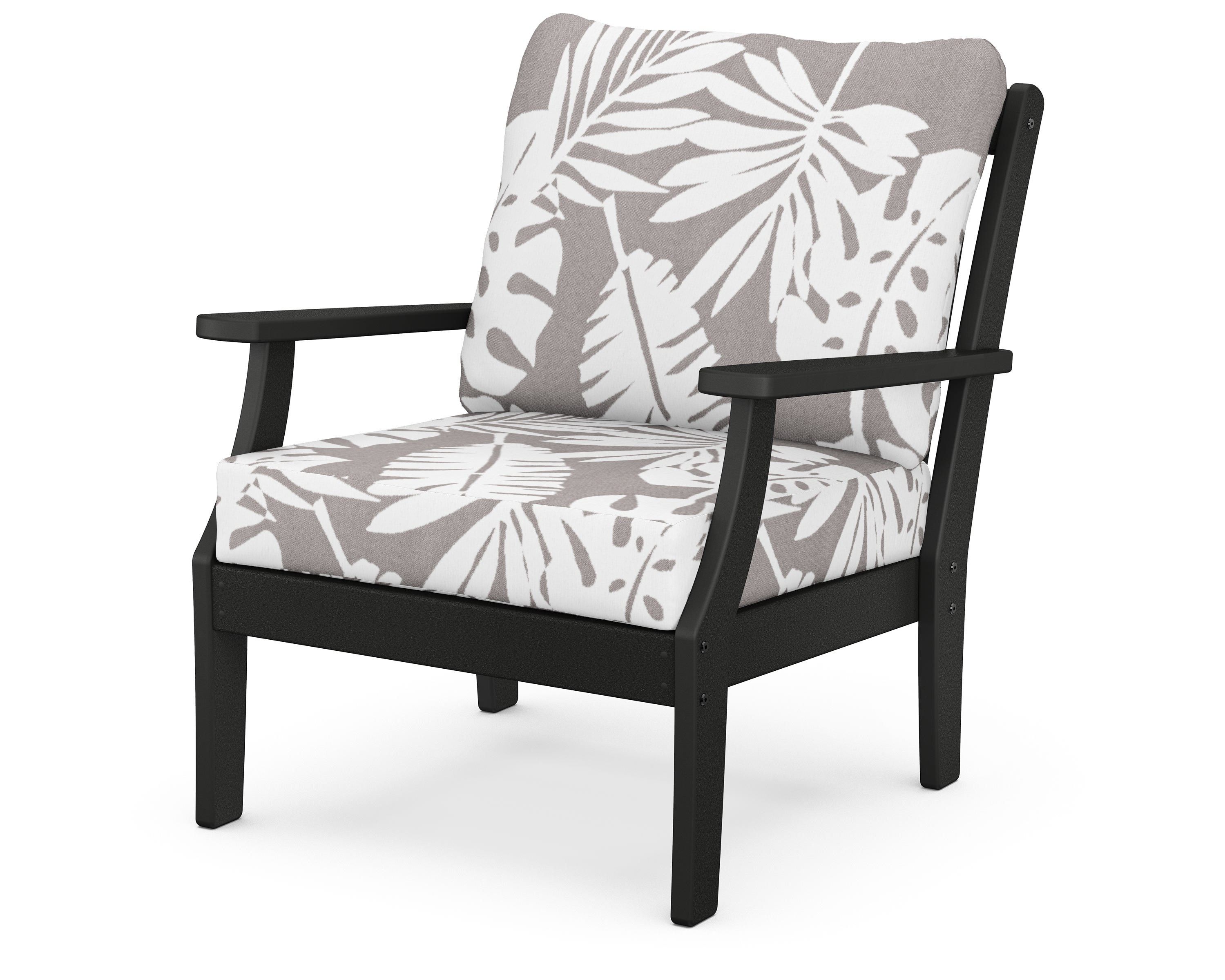 POLYWOOD® Braxton Deep Seating Chair in Black / Leaf Grey Mist
