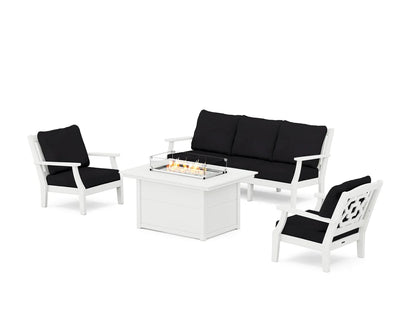 Chinoiserie Deep Seating Fire Pit Table Set