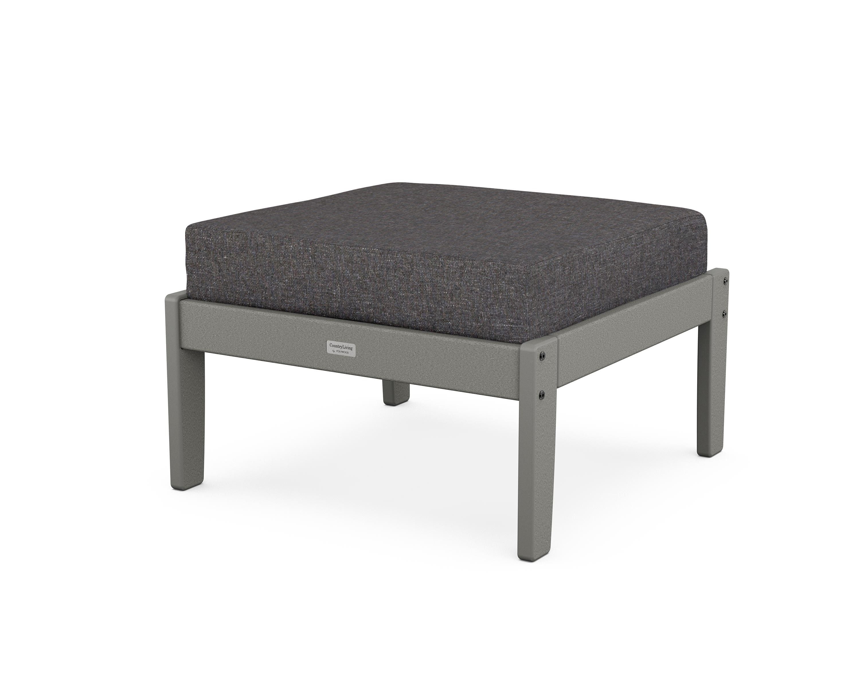 Country Living Cottage Deep Seating Ottoman in Slate Grey / Ash Charcoal
