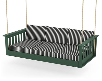 POLYWOOD® Vineyard Daybed Swing in Green / Shore Classic