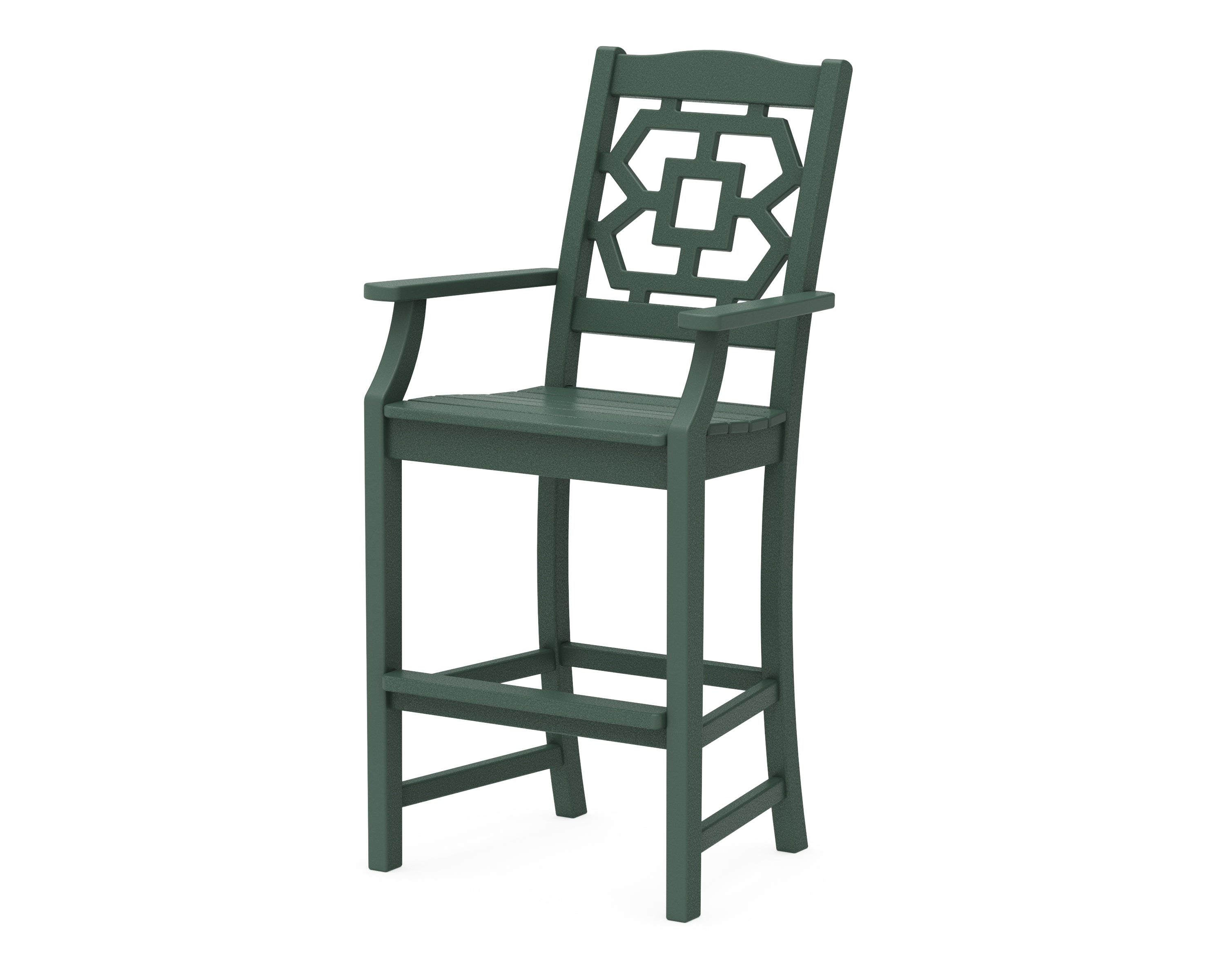 Martha Stewart by POLYWOOD® Chinoiserie Bar Arm Chair in Green