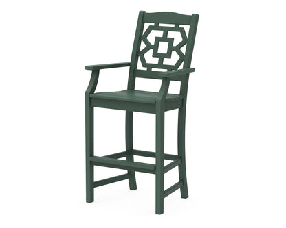 Martha Stewart by POLYWOOD® Chinoiserie Bar Arm Chair in Green