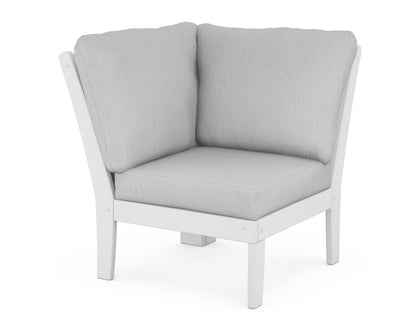 POLYWOOD® Braxton Modular Corner Chair in White / Granite