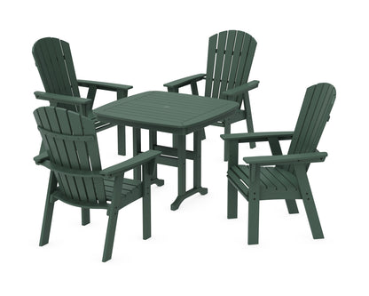 POLYWOOD® Nautical Curveback Adirondack 5-Piece Dining Set in Green