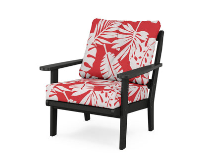 POLYWOOD® Mission Deep Seating Chair in Black / Leaf Crimson