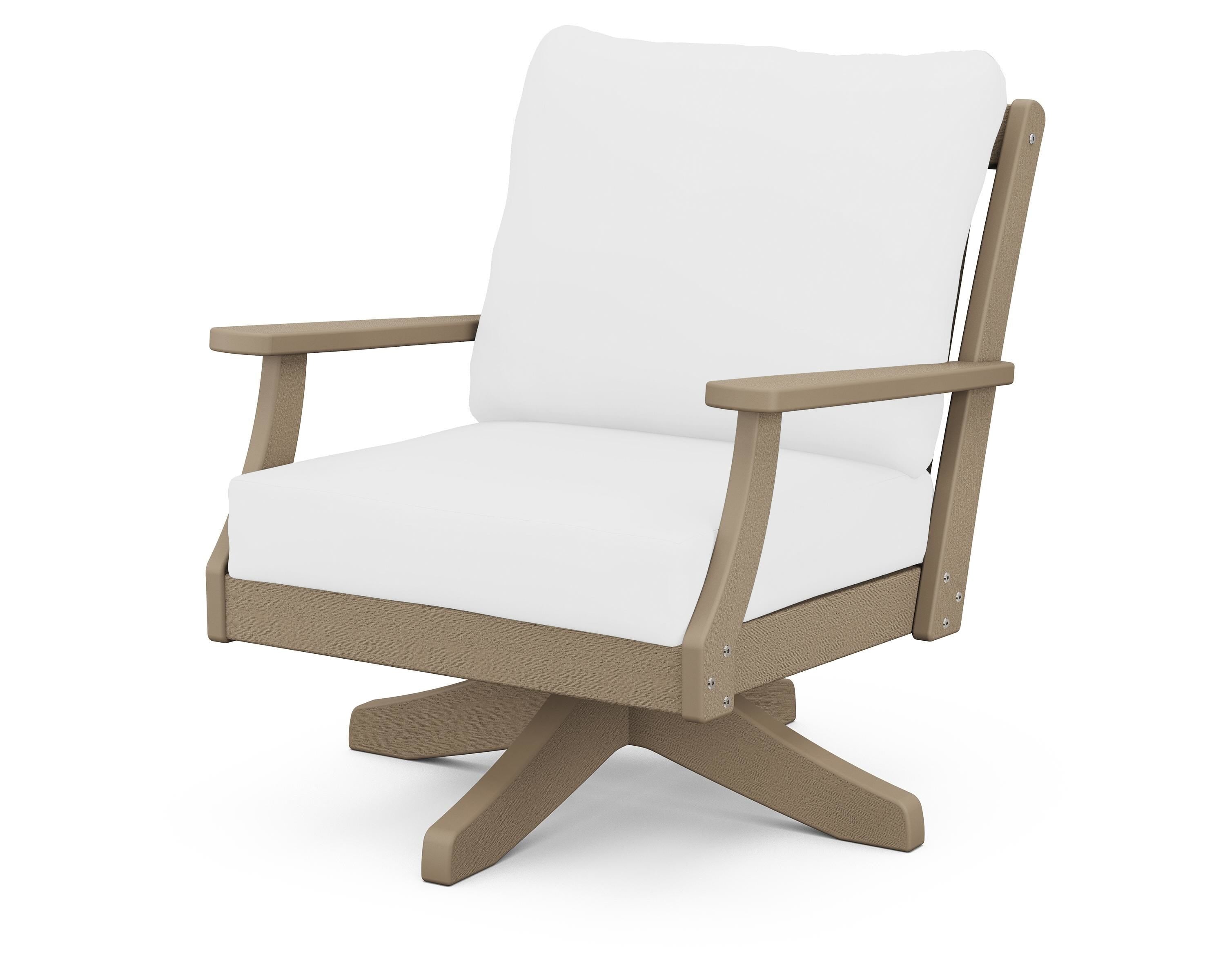 POLYWOOD® Braxton Deep Seating Swivel Chair in Vintage Sahara / Natural