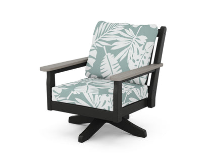 Chippendale Deep Seating Swivel Chair - Black