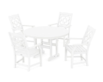 Chinoiserie 5-Piece Round Farmhouse Dining Set