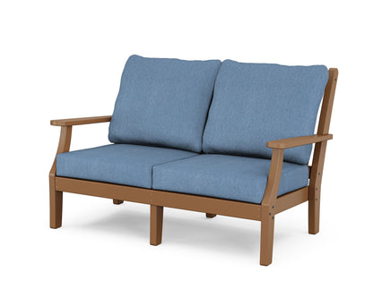 Country Living Wovendale Deep Seating Loveseat in Teak / Sky Blue