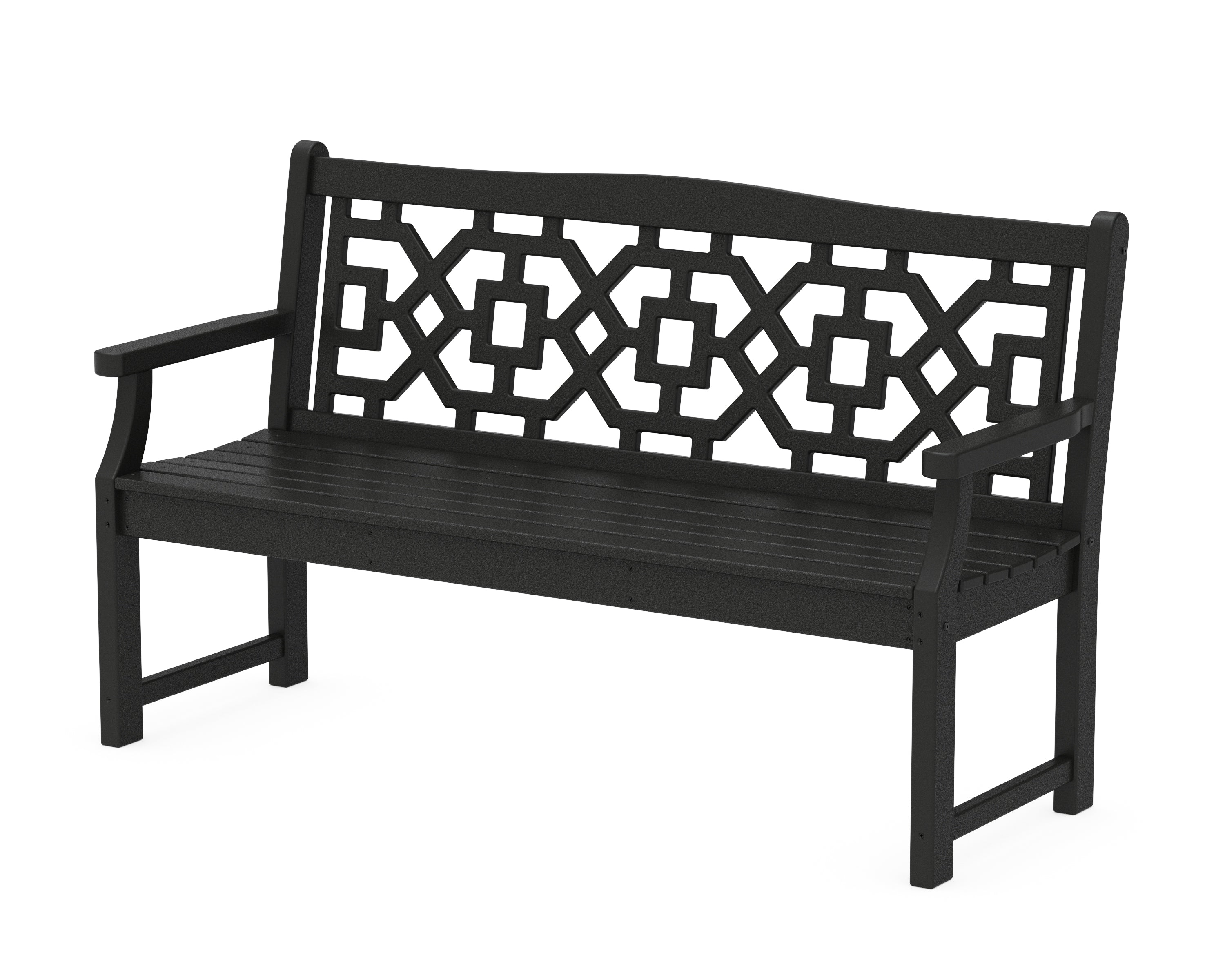 Martha Stewart by POLYWOOD® Chinoiserie 60" Garden Bench in Black