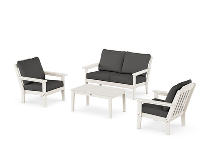 Country Living Cottage 4-Piece Deep Seating Set with Loveseat in Sand / Spectrum Carbon