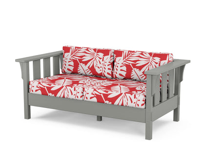 Martha Stewart by POLYWOOD® Acadia Deep Seating Loveseat in Slate Grey / Leaf Crimson