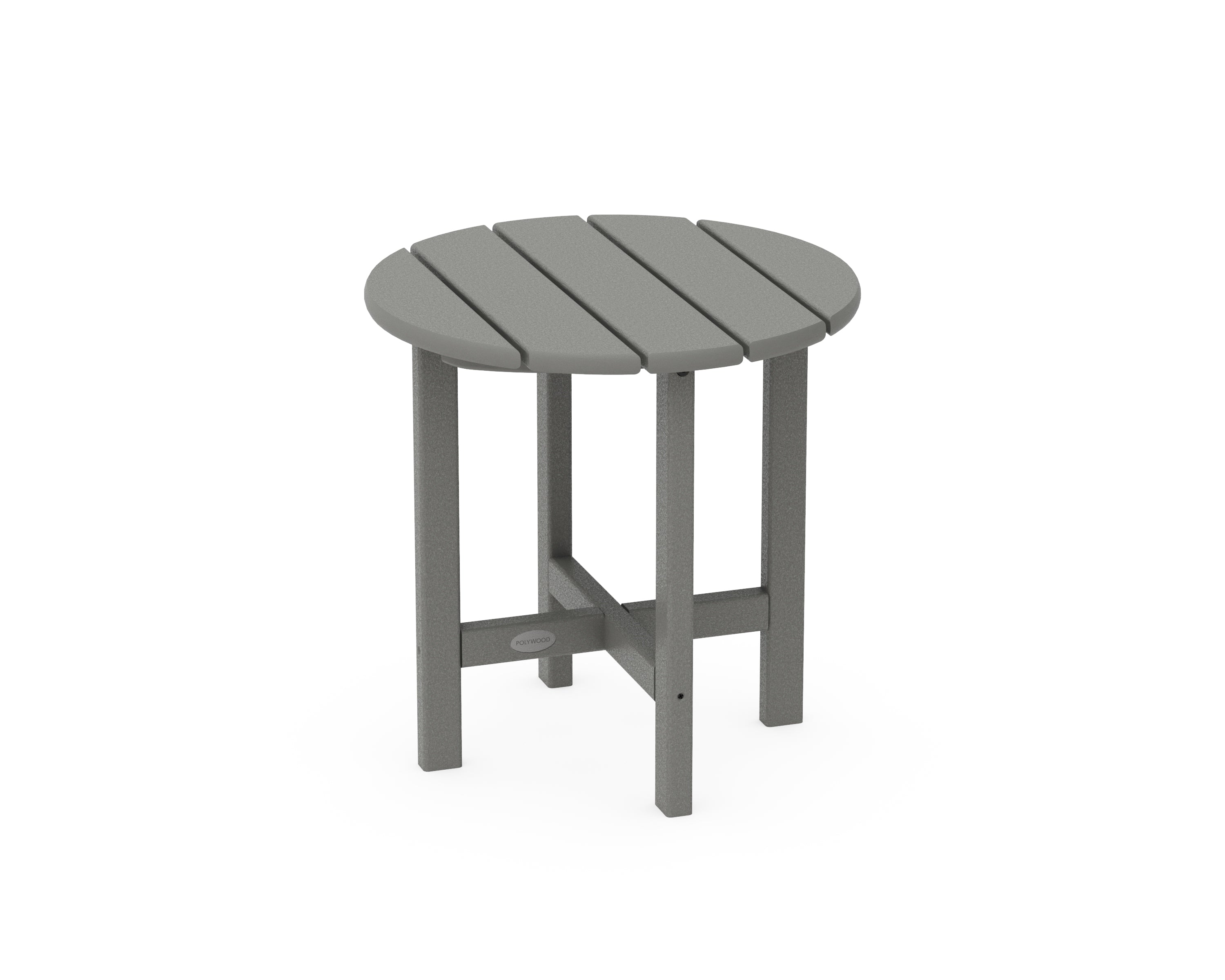 POLYWOOD® Round 18" Side Table in Slate Grey