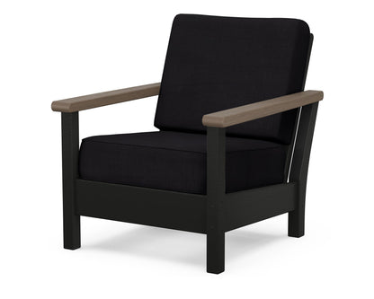 POLYWOOD® Harbour Deep Seating Chair in Black / Kona / Midnight Linen