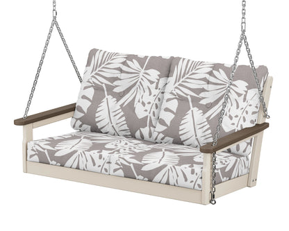 POLYWOOD® Vineyard Deep Seating Swing in Sand / Kona / Leaf Grey Mist