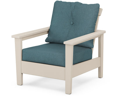 POLYWOOD® Prescott Deep Seating Chair in Sand / Ocean Teal
