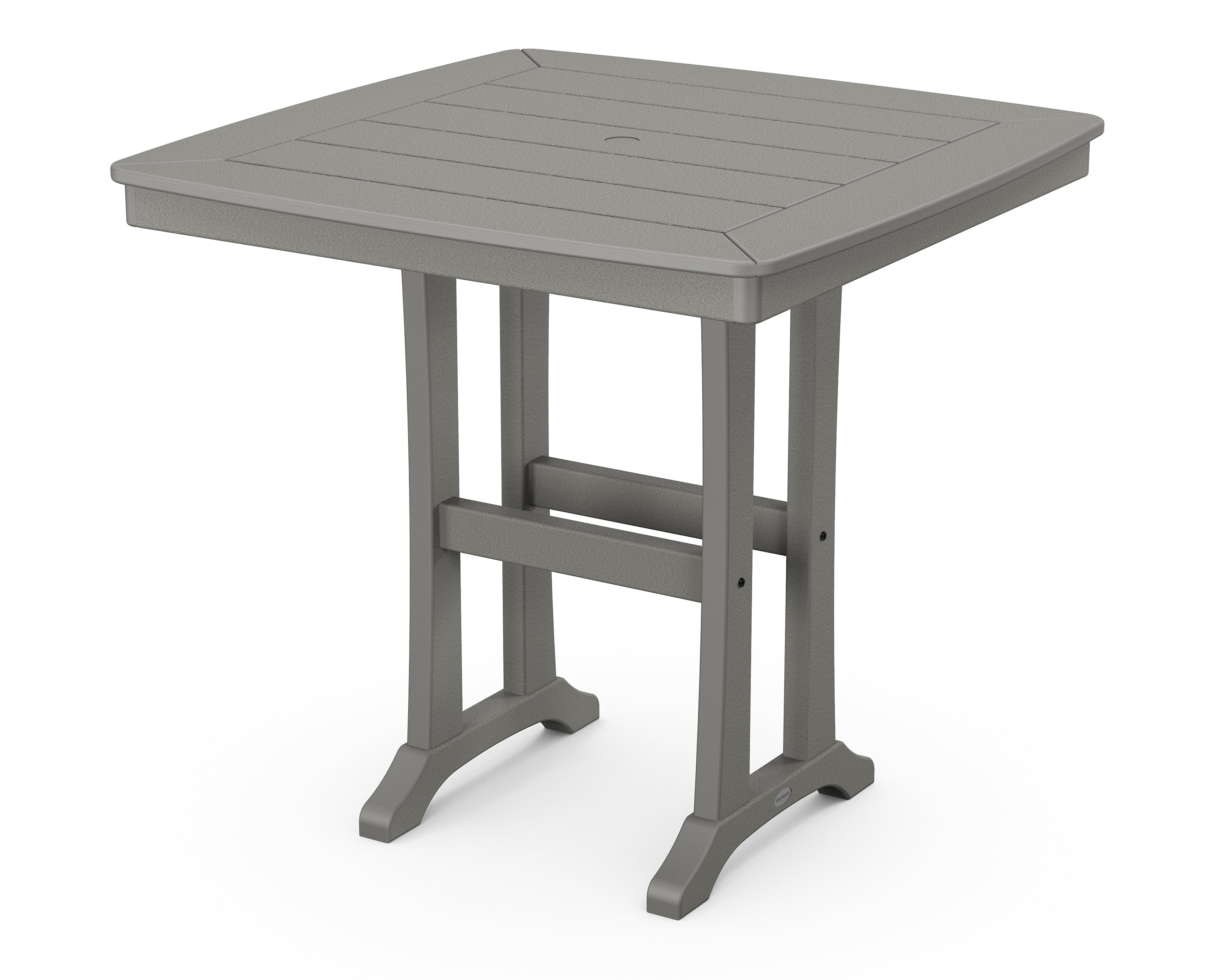 POLYWOOD® Nautical Trestle 37" Counter Table in Slate Grey