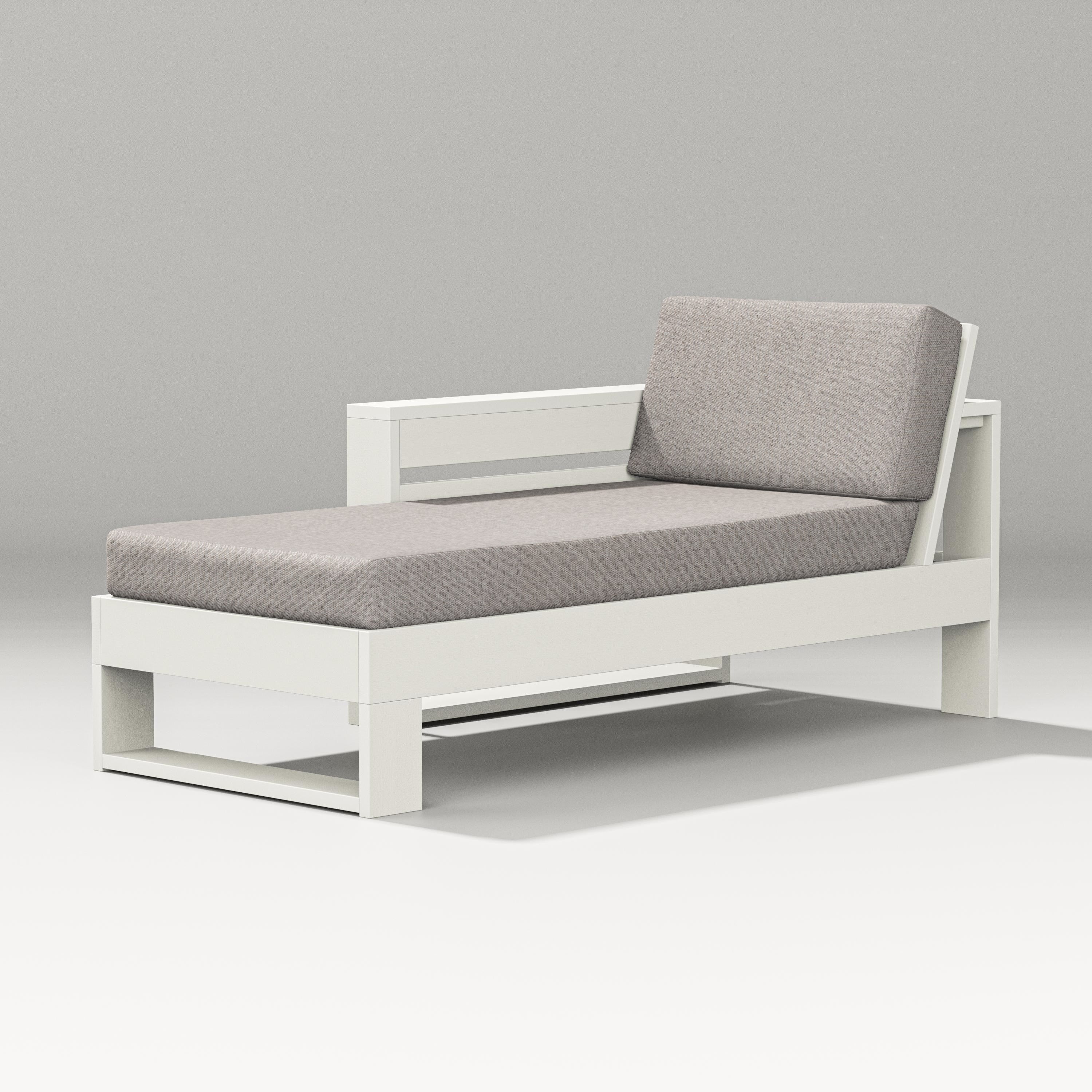 PW Designer Series Latitude Modular Left Arm Chaise in Vintage White / Weathered Tweed