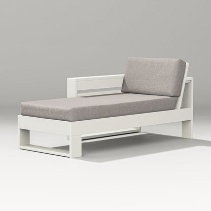 PW Designer Series Latitude Modular Left Arm Chaise in Vintage White / Weathered Tweed