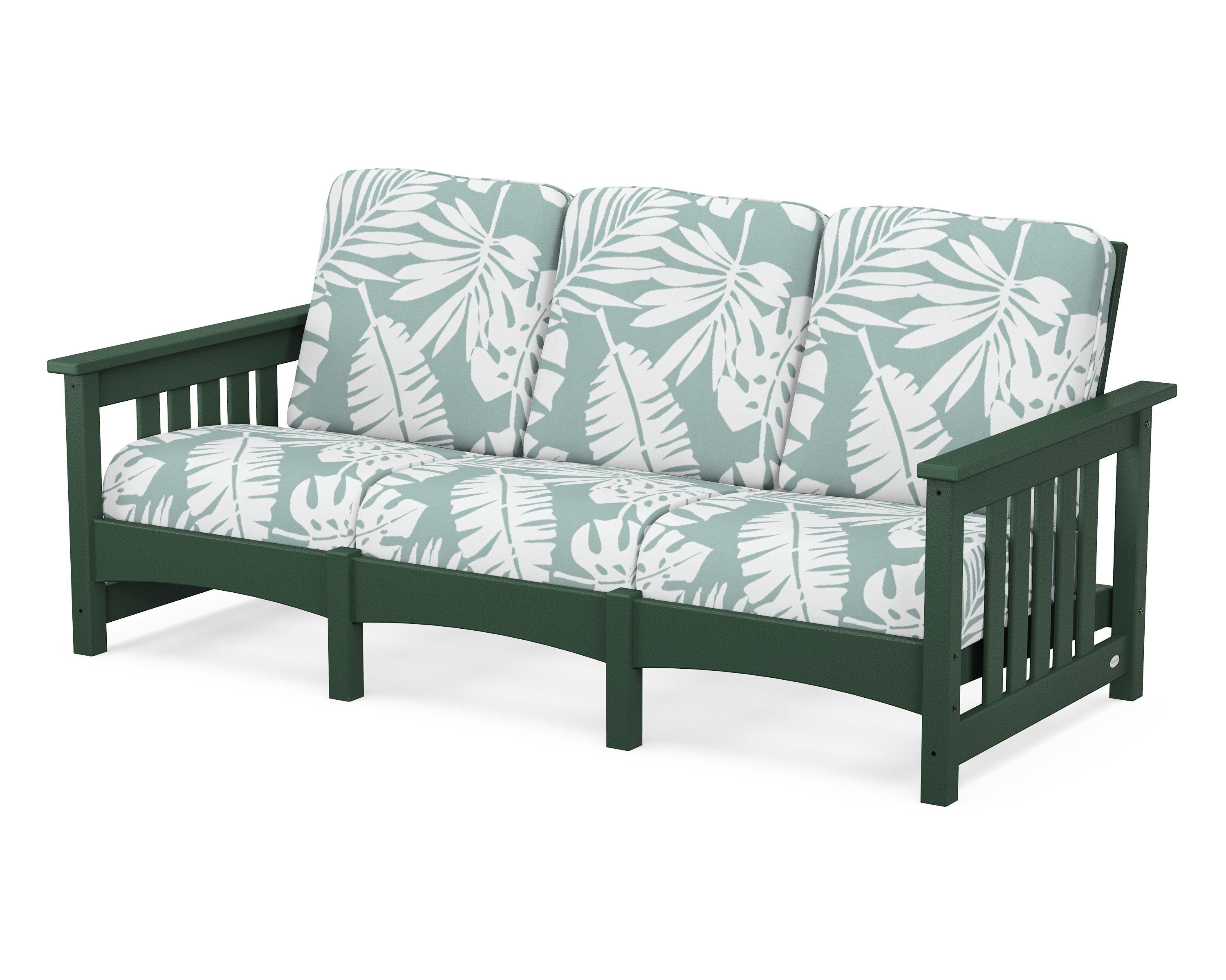 POLYWOOD® Club Mission Sofa in Green / Leaf Glacier Spa