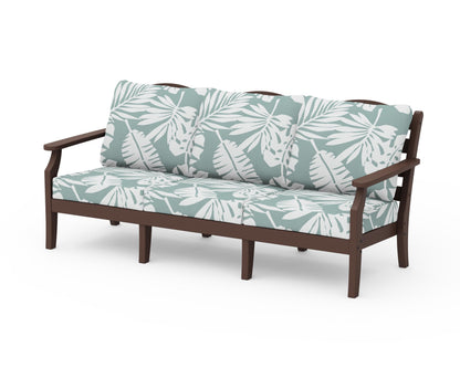 Draper James™ by  POLYWOOD® Savannah Deep Seating Sofa in Mahogany / Leaf Glacier Spa
