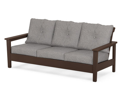 POLYWOOD® Prescott Deep Seating Sofa in Mahogany / Grey Mist