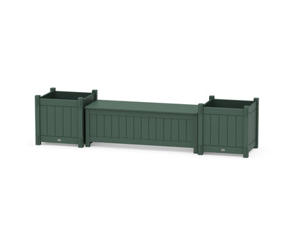 POLYWOOD® 48" Vineyard Straight Planter Storage Bench Set- Large in Green