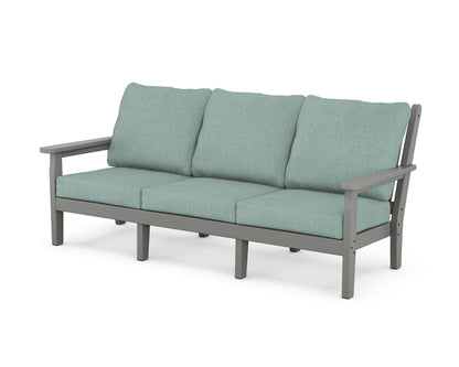 POLYWOOD® Chippendale Deep Seating Sofa in Slate Grey / Glacier Spa