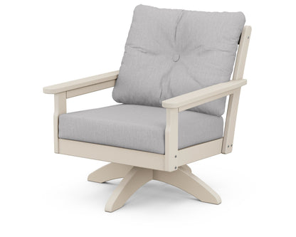 POLYWOOD® Vineyard Deep Seating Swivel Chair in Sand / Granite