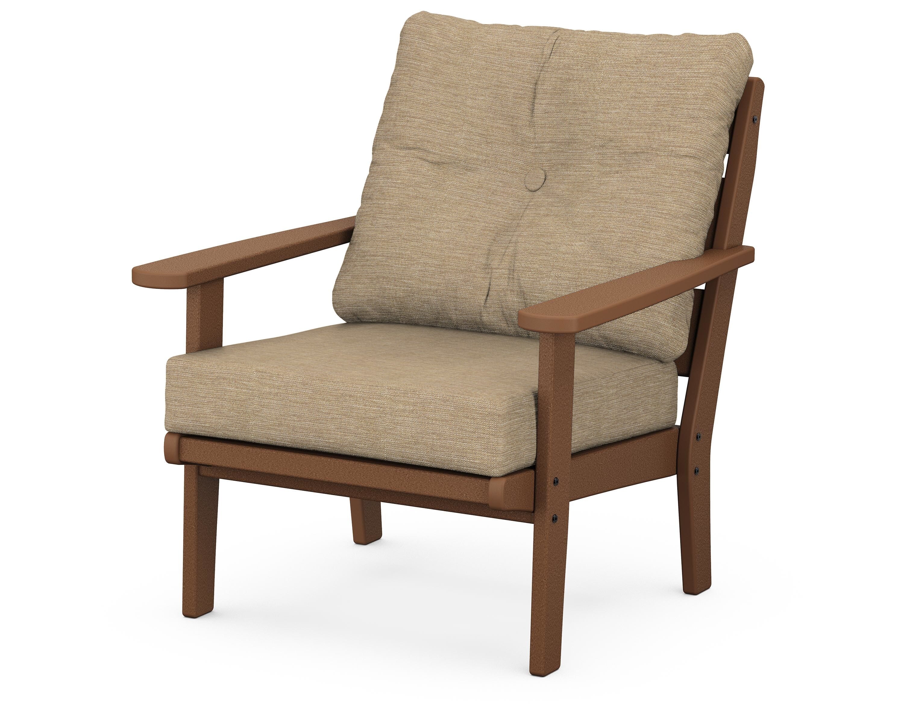 POLYWOOD® Lakeside Deep Seating Chair in Teak / Charmer Desert