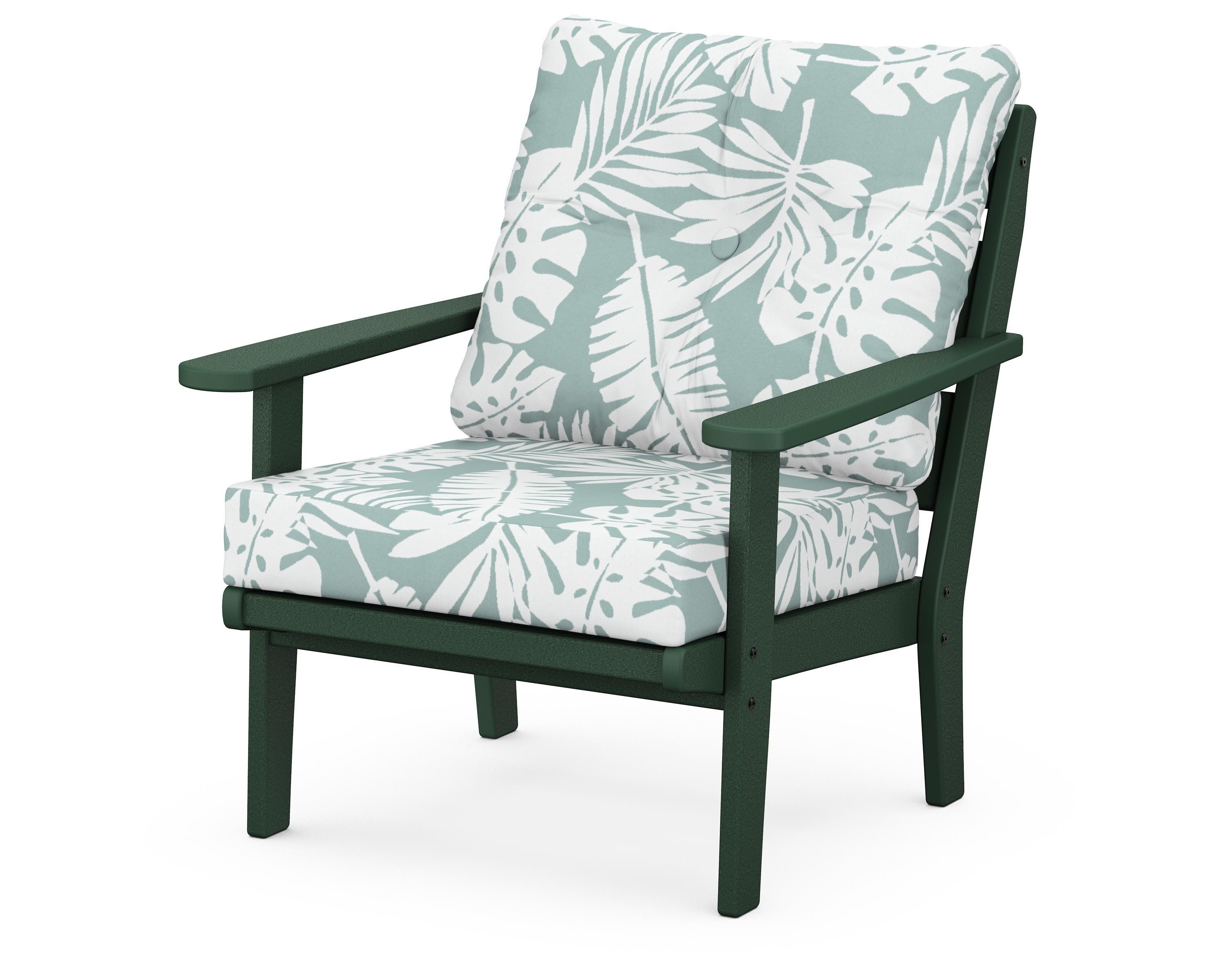 POLYWOOD® Lakeside Deep Seating Chair in Green / Leaf Glacier Spa