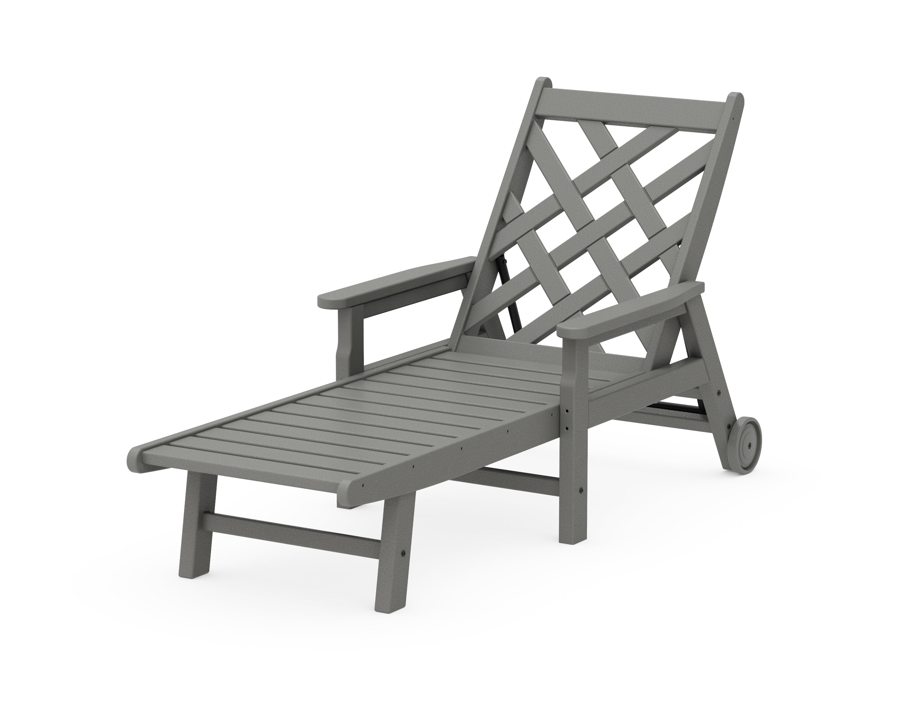 Country Living Wovendale Chaise with Arms and Wheels in Slate Grey