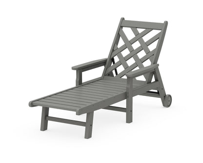 Country Living Wovendale Chaise with Arms and Wheels in Slate Grey