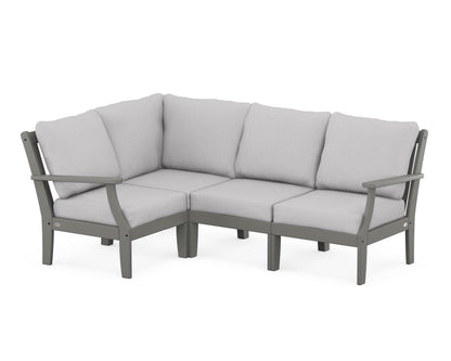 POLYWOOD® Braxton Modular 4-Piece Deep Seating Set in Slate Grey / Granite