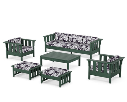 Martha Stewart by POLYWOOD® Acadia 6-Piece Lounge Sofa Set in Green / Leaf Navy